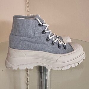 Montelliana 1965 Fiona Grey Felt Top Hiking Boots Size 6.5/37